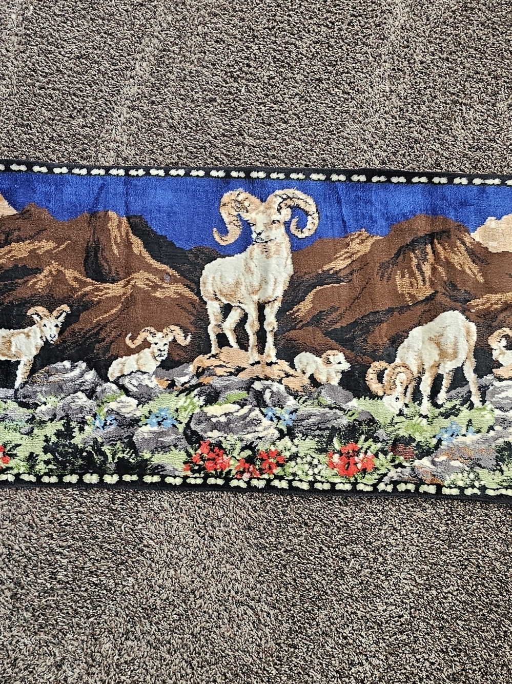 Blue and Brown Mountain Ram Wall Hanging